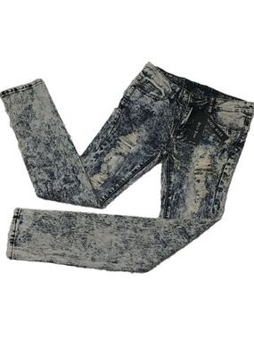 Puzzle Jeans Junior Acid Wash Distressed Five Pocket High Rise Skinny Jean NWT